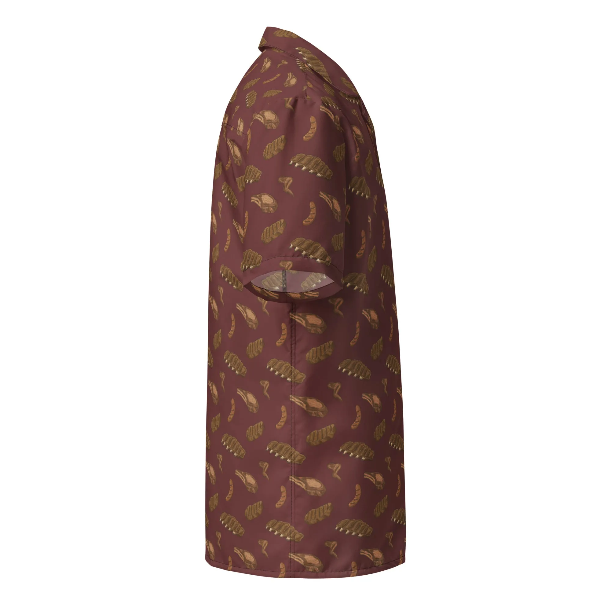 Carnivora Meat Pattern Button-Up Shirt