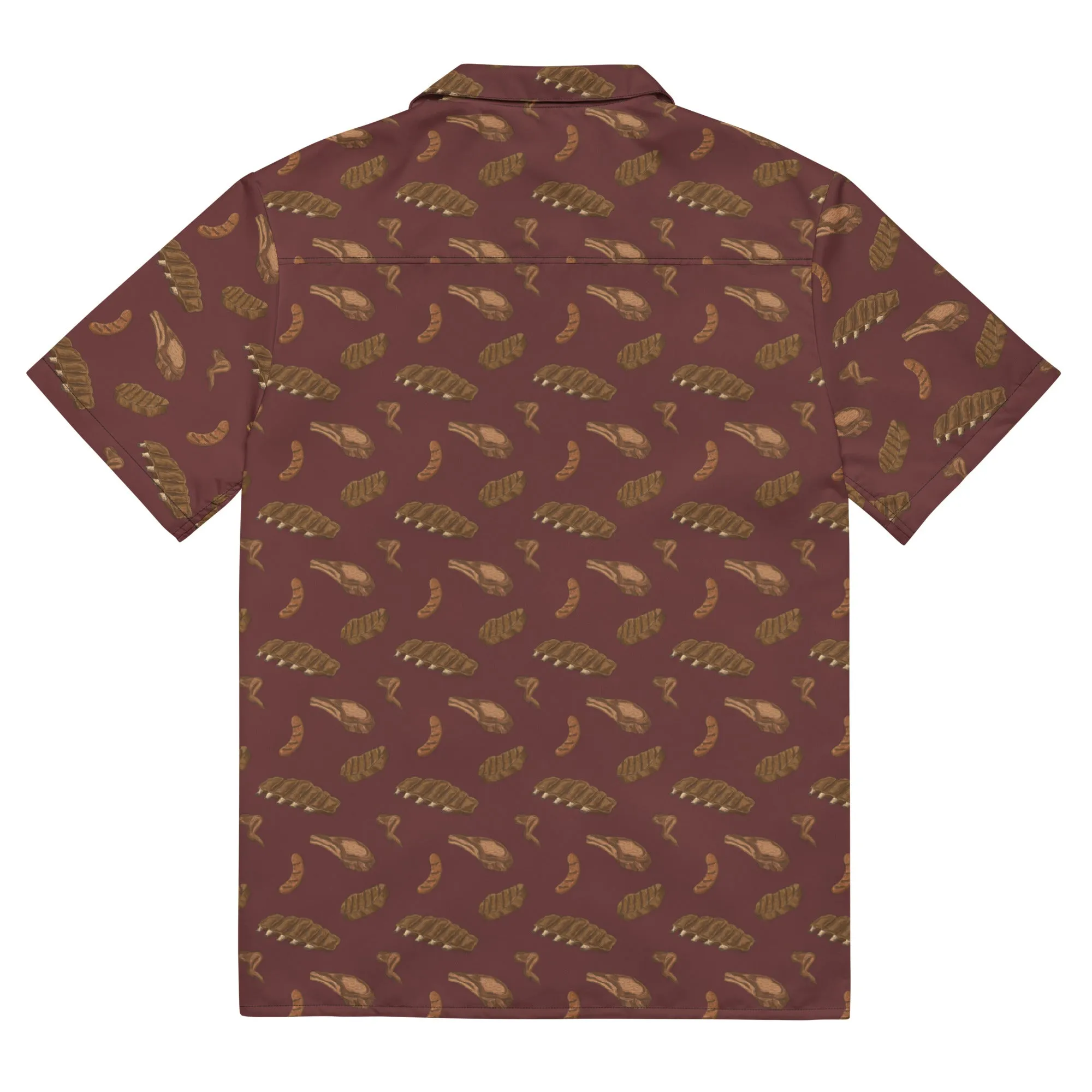 Carnivora Meat Pattern Button-Up Shirt