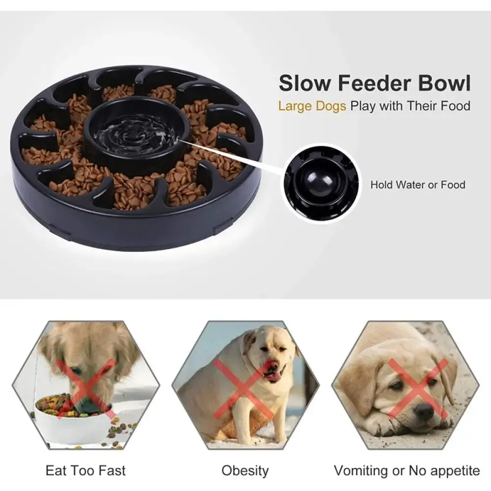 Durable Eco-friendly Slow Feeding Pet Bowl for Small Medium Large Dogs