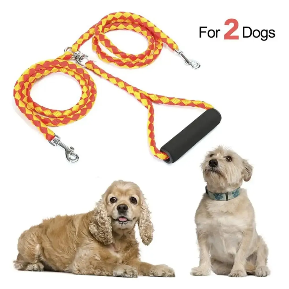 Durable no Tangle Coupler Comfortable Padded Handle Double Pet Leash for Small, Medium, and Large Dogs