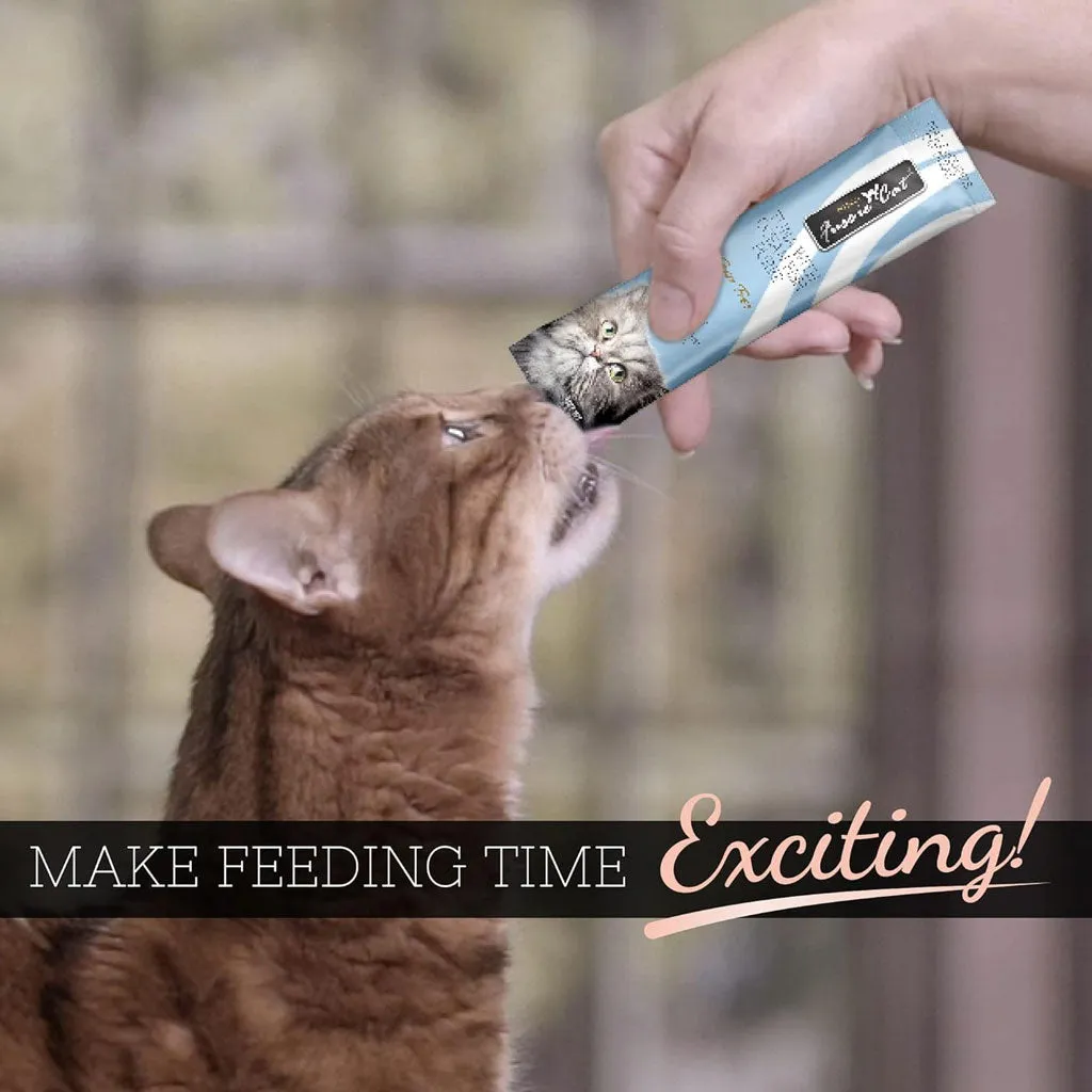 Fussie Cat Tuna with Ocean Fish Puree Lickable Cat Treats, 0.5-oz x 4-tubes