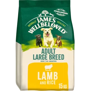 James Wellbeloved Adult Large Breed Lamb & Rice 15kg - Free P&P