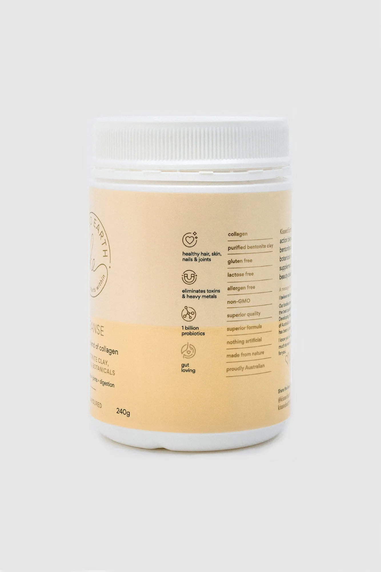 KISSED EARTH Cleanse Collagen Supplement 240g