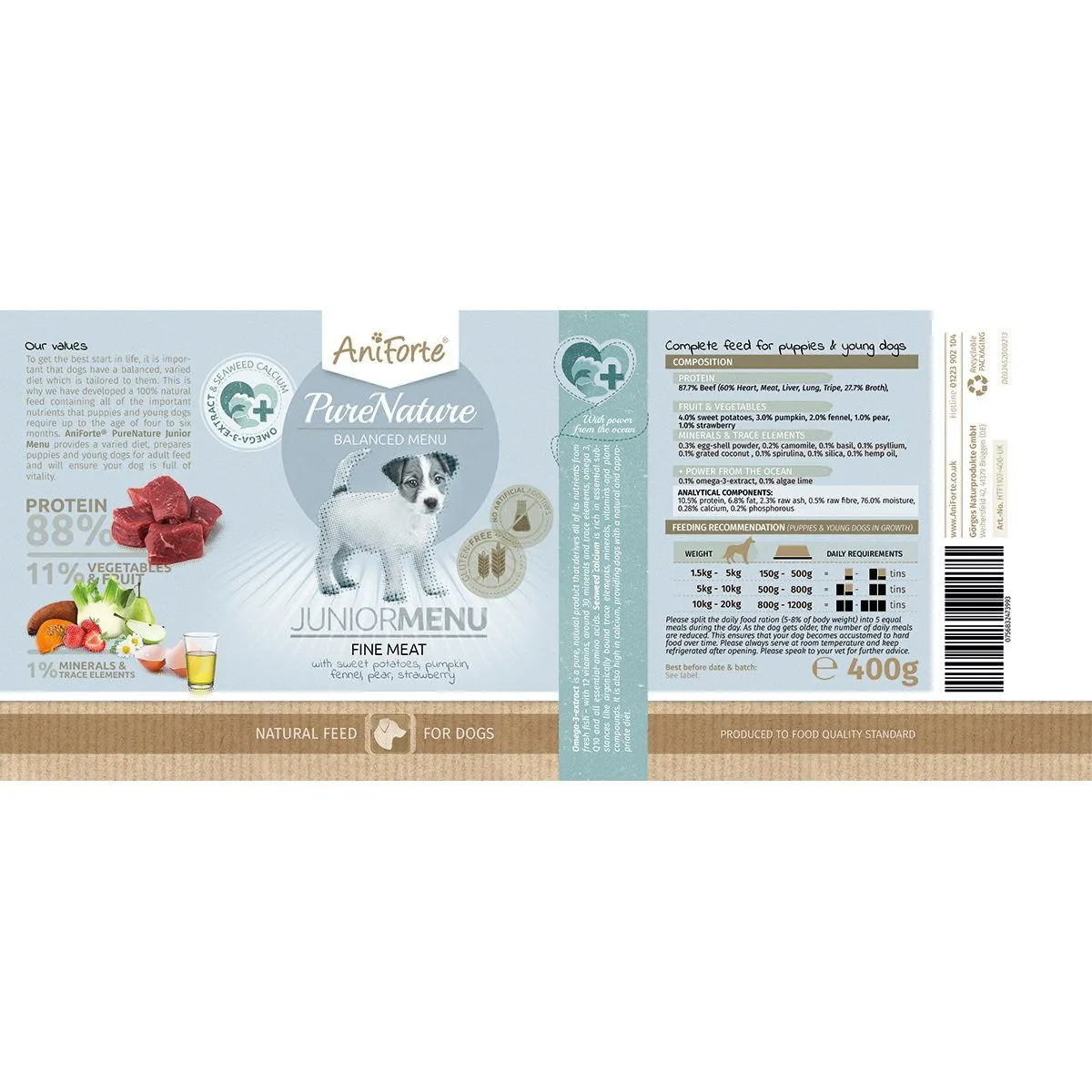 PureNature Fine Meat - Junior Menu for Puppies - 6 x 400g