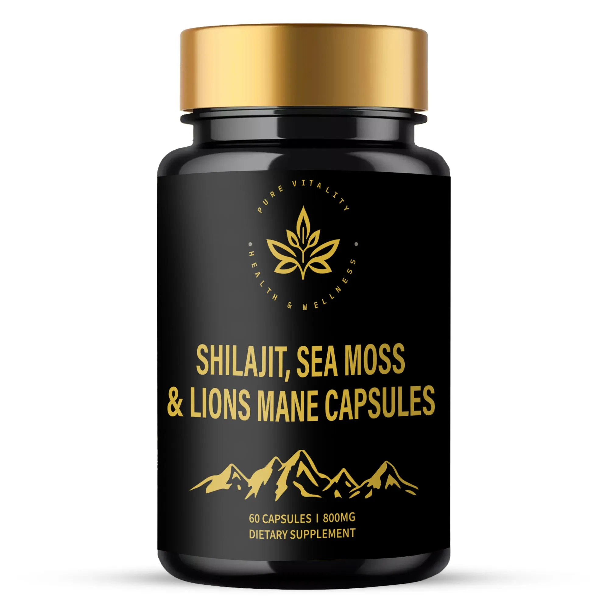 Shilajit, Sea Moss & Lions Mane Capsules  A Natural Plant-Based Food Supplement